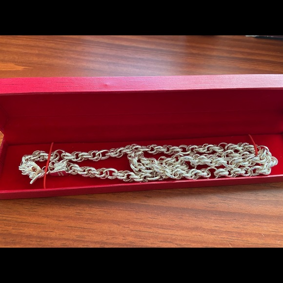 Silver chain with dragon clasp - Picture 3 of 7